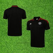 Maillot Polo Manchester United 2021-2022 Noir et Rouge