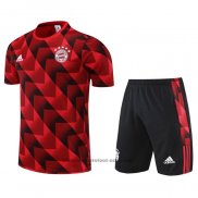 Ensemble Survetement Bayern Munich Manche Courte 2022-2023 Rouge - Pantalon Corto