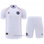 Ensemble Survetement Paris Saint-Germain Jordan Manche Courte 2022-2023 Blanc - Pantalon Corto