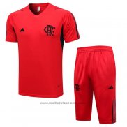 Ensemble Survetement Flamengo Manche Courte 23-24 Rouge - Pantalon Corto