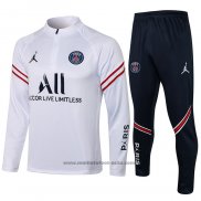 Ensemble Survetement Sweat Paris Saint-Germain Enfant 2021-2022 Blanc